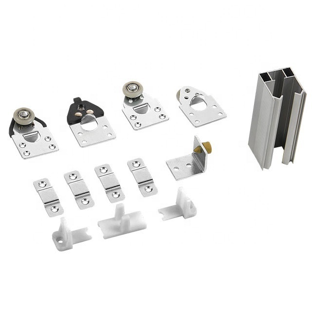 Interior Aluminium Sliding Door Wheels Fittings System  For  Furniture