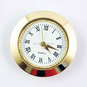 27mm watch clock insert bezel head gold silver quartz mini clock with button cell