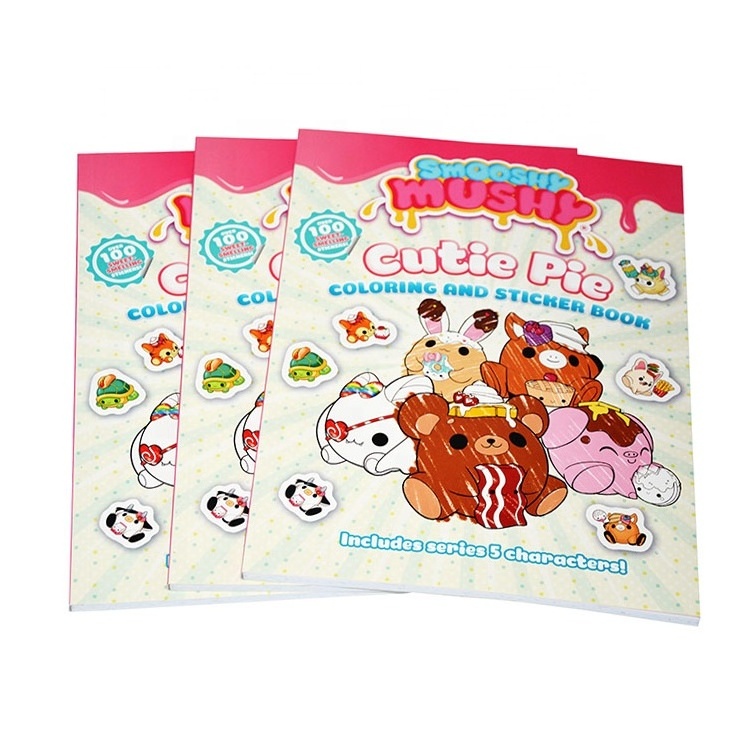 Custom Softcover Children Coloring Books Printing Perfect Bound Sticker Book Printing Service