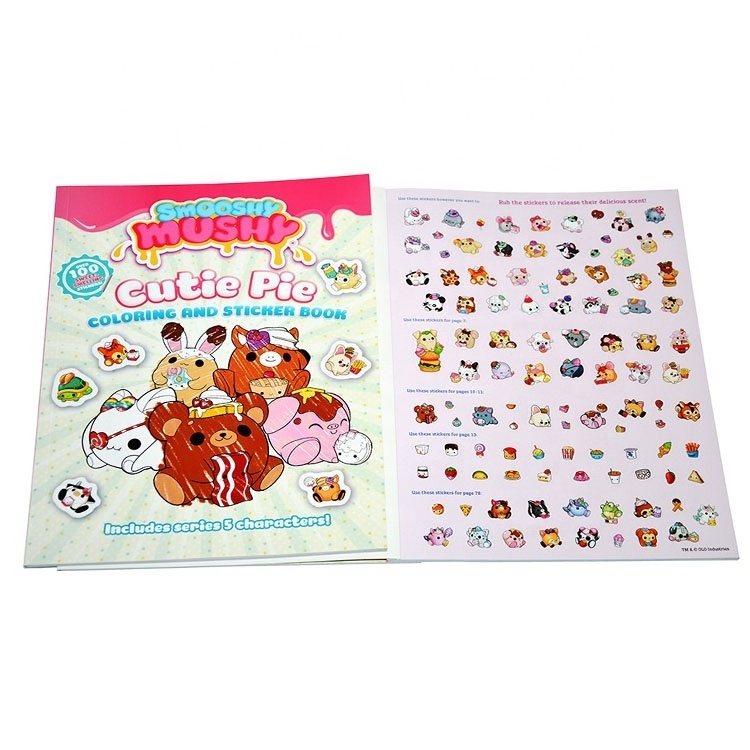 Custom Softcover Children Coloring Books Printing Perfect Bound Sticker Book Printing Service