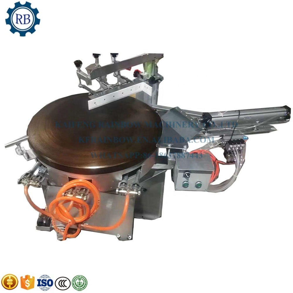 Round Spring Roll Sheet Crepe Pancake Maker Automatic Baking Ethiopian Injera Making Machine