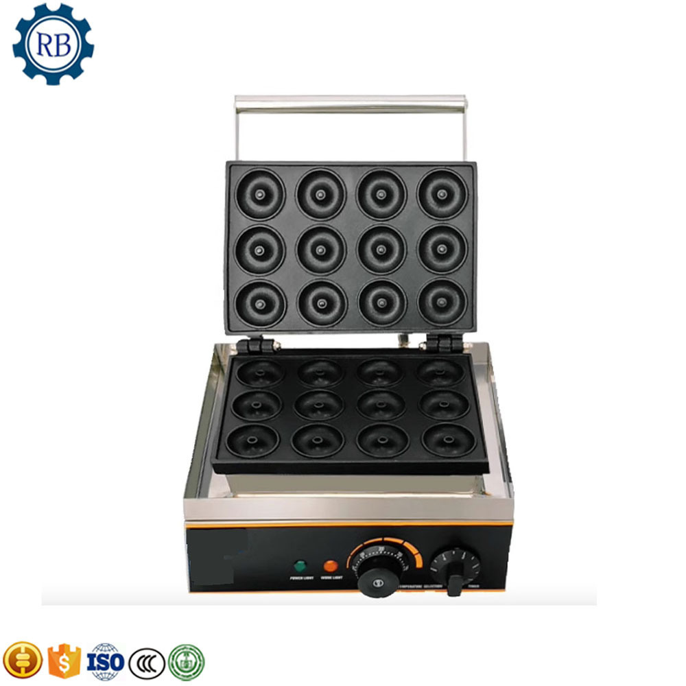 Commercial electric cast iron waffle machine non stick 12 hole mini donut Waffle maker for snack machines