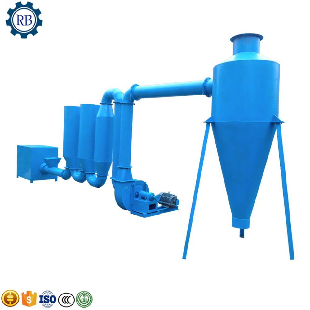 High Efficiency cassava flour dryer machine Air Flow Pipe Wood Sawdust Chipper Dryer Two Stoves Wood Drying Machine