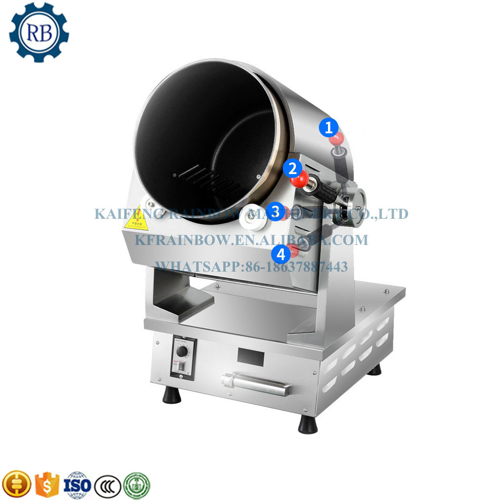 Commercial Fried Rice Noodles Machine Food Cooking Machine for Restaurant Gas Stir Fry Machine Food Robot Cooker