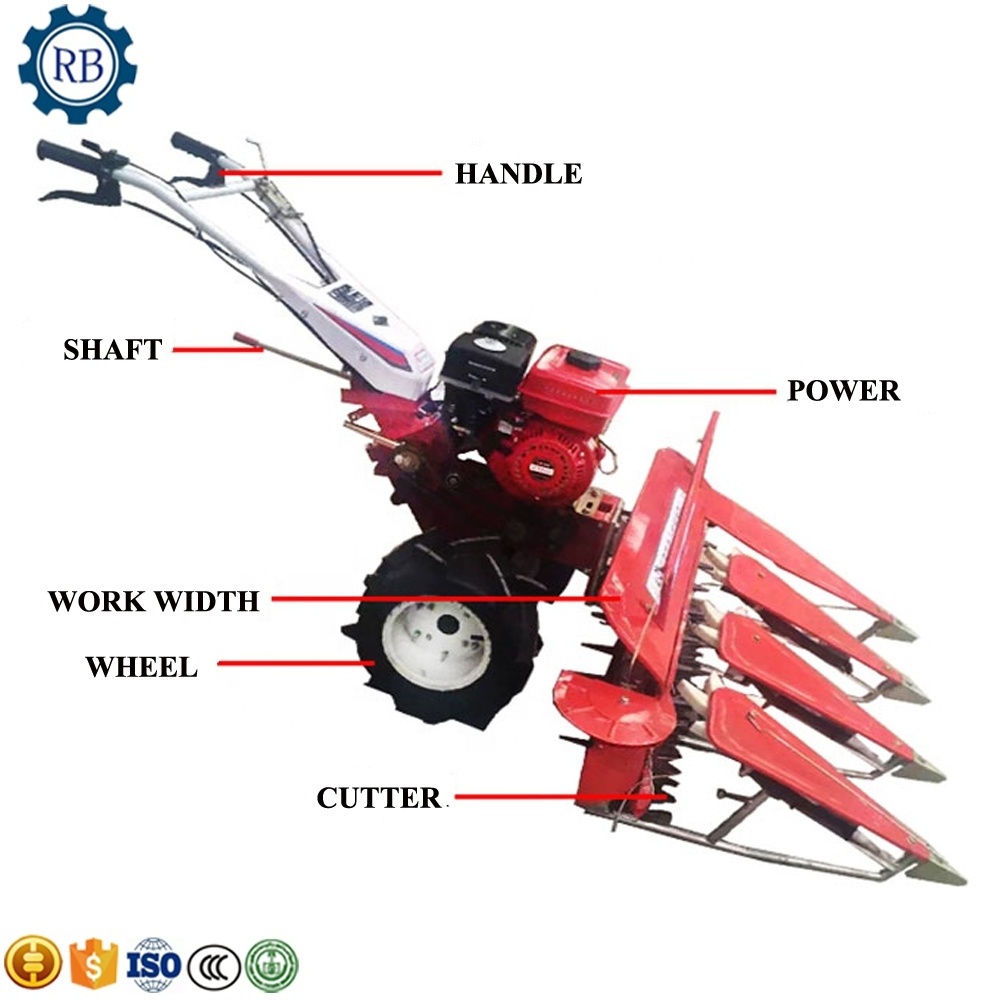 Mini Harvester Forage Grass Harvesting Machine Grass Reaper Pasture Reaping Machine Wheat Crop Cutting Machine Wheat Cutter