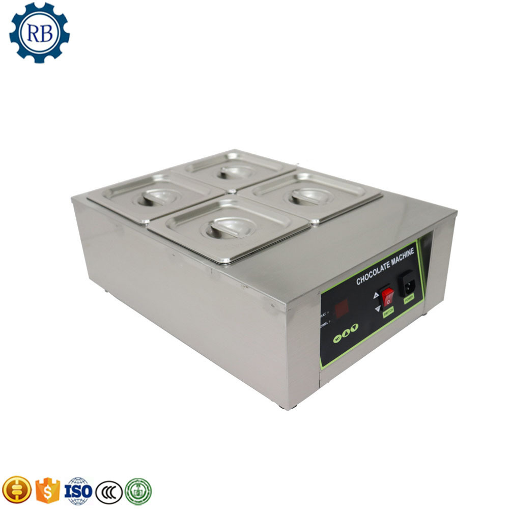 Widely Used 4 Pots 4 Lids Tempering Chocolate Machine Bakery Candy Melting Pot Mechanical Melting Machine