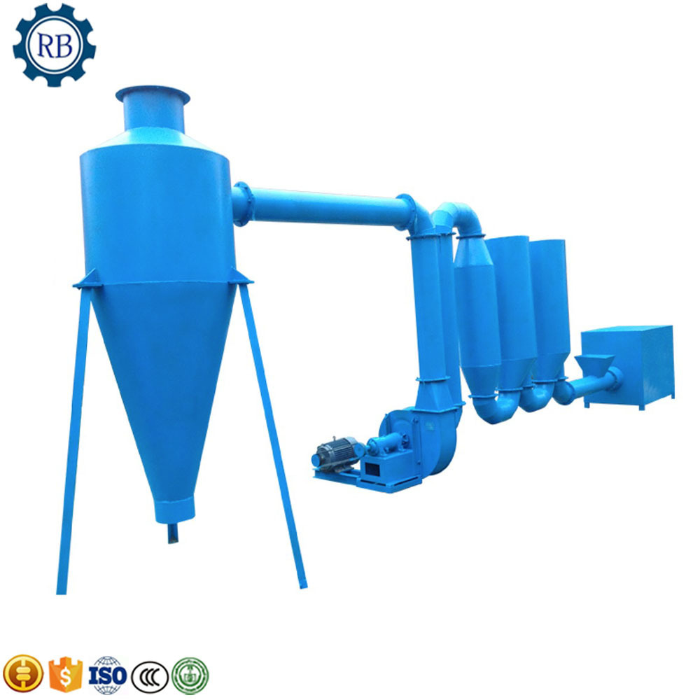 High Efficiency cassava flour dryer machine Air Flow Pipe Wood Sawdust Chipper Dryer Two Stoves Wood Drying Machine