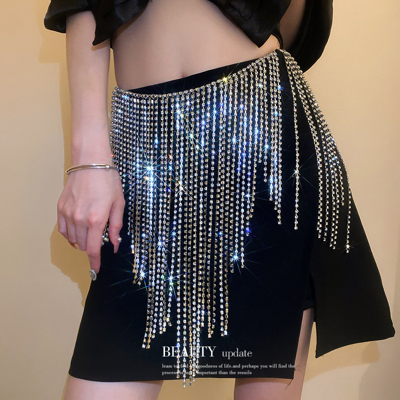 Sexy fringe waist chain nightclub dance body chain light luxury high sense waist accessories