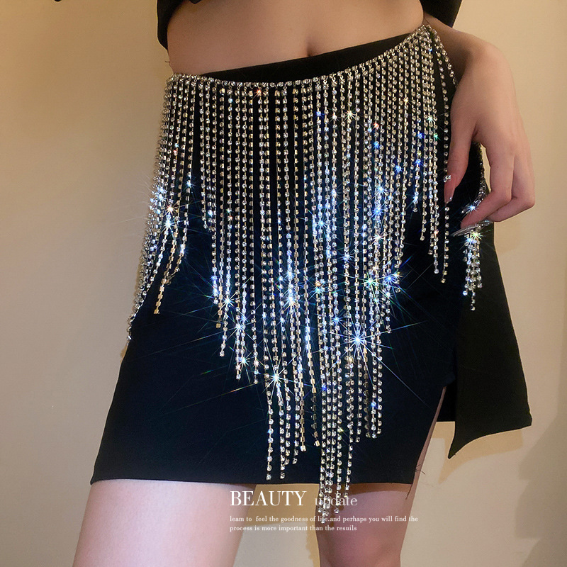 Sexy fringe waist chain nightclub dance body chain light luxury high sense waist accessories