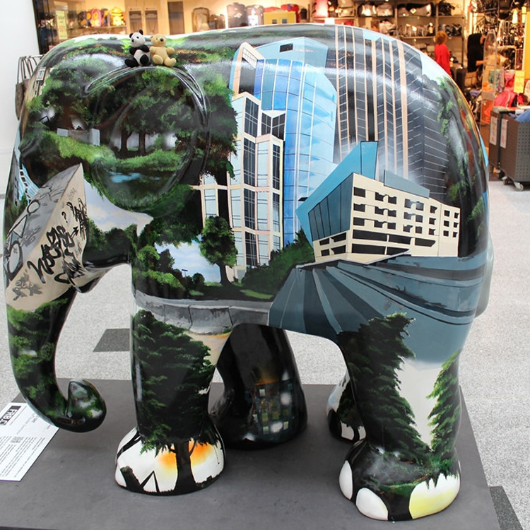 Factory cheap price Polyresin elephant fiberglass statue and sculpture For decoration