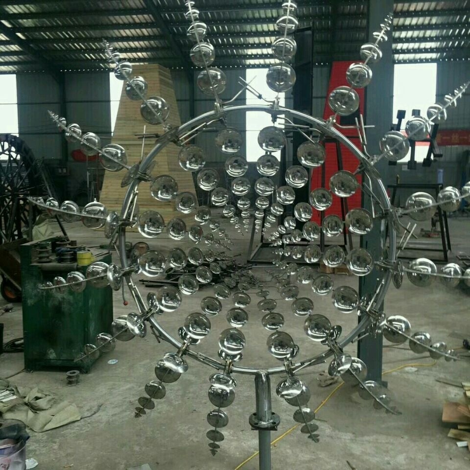 Hot Sale Modern  Outdoor Garden  2 M  Diameter Metal Stainless Steel  Wind Kinetic Sculpture