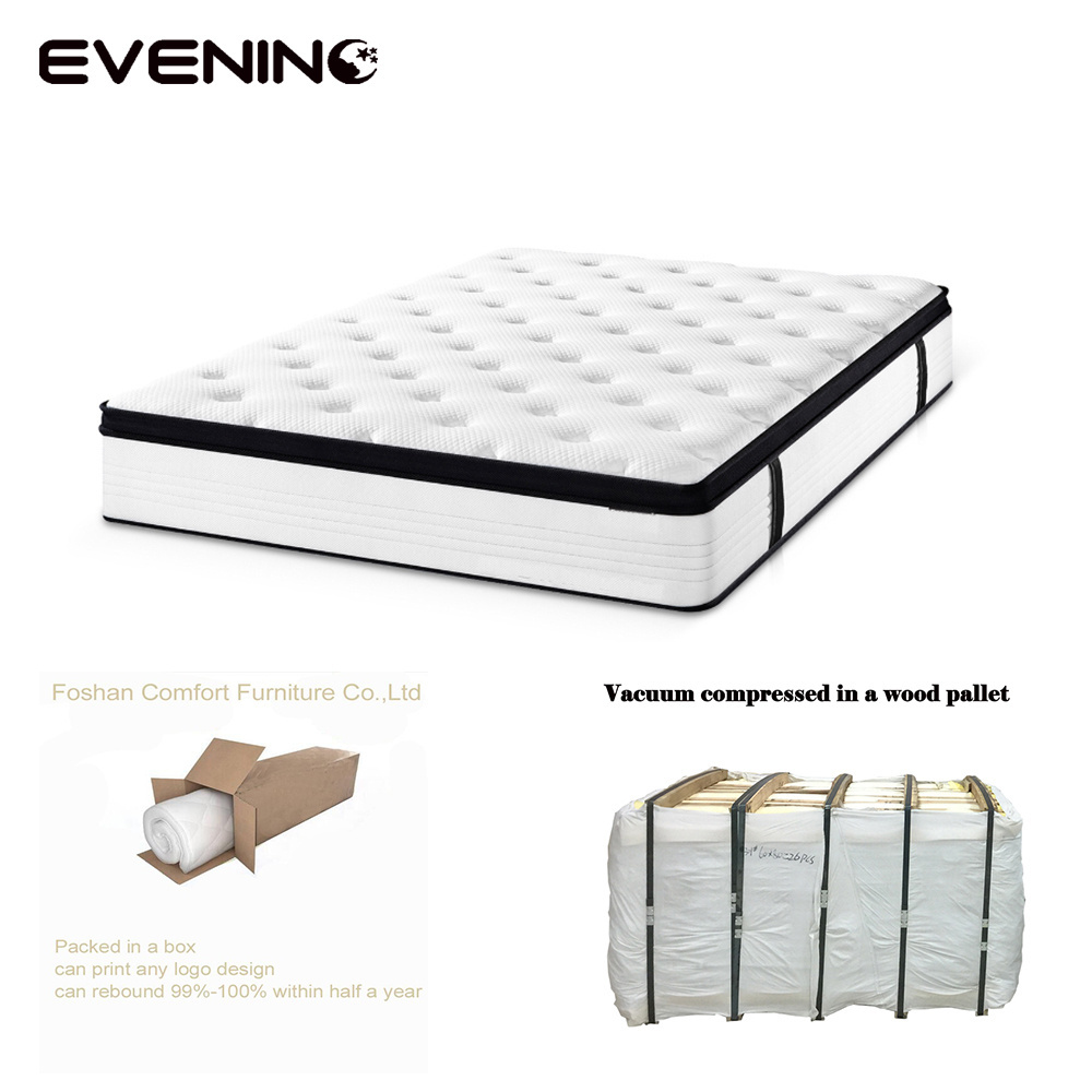 Customized orthopedics firm hybrid memory foam and latex mattress compressed in box