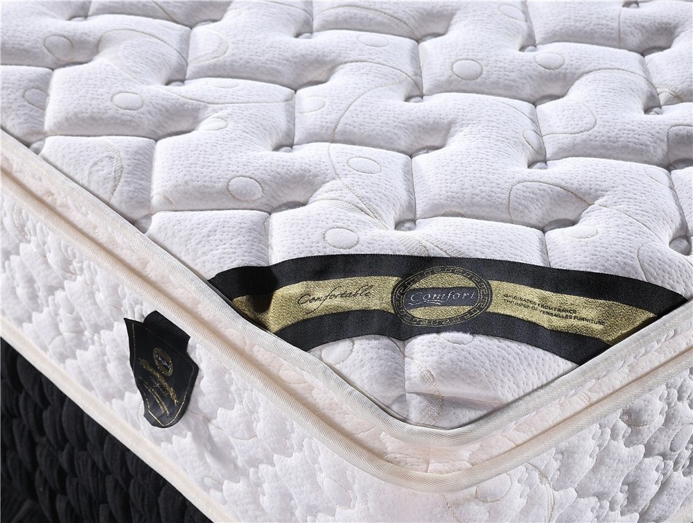 Good quality customized twin full queen king size firm continous spring pillow top hard mattress