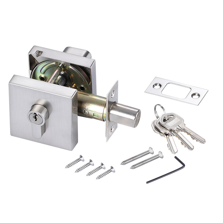 Factory Direct Sales Interior Zinc Alloy Single Side Single Opening Deadbolt Lock For Bedroom Door