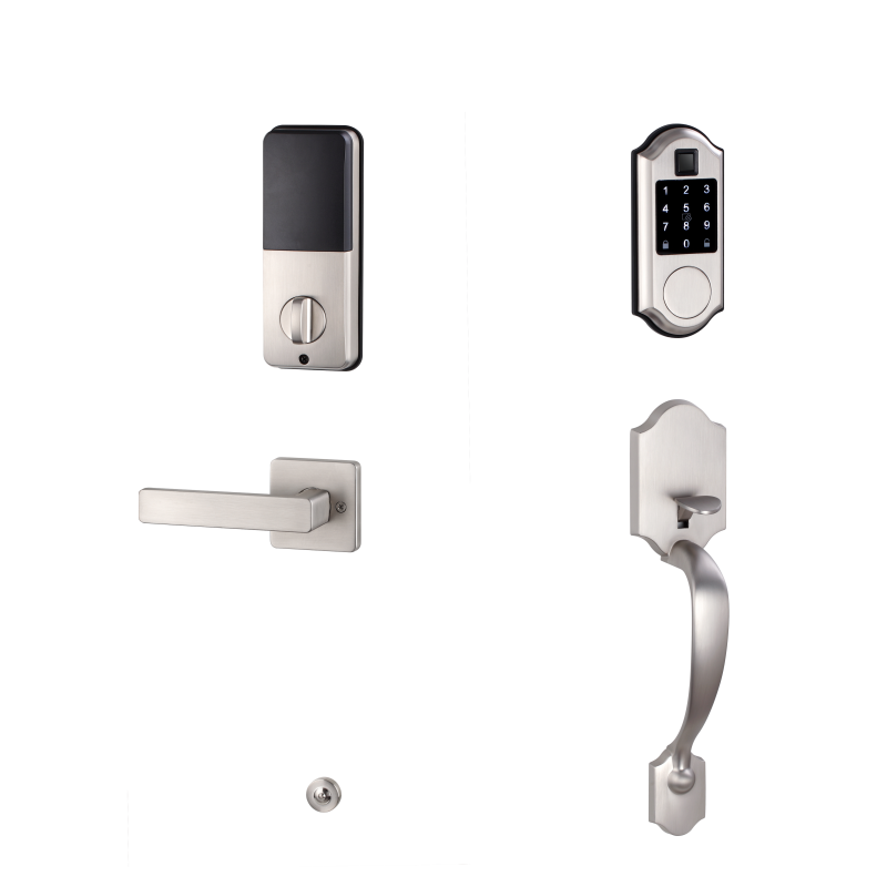 Zinc Alloy Smart code deadbolt with App lock fingerprint and grip door handle lock for the Entrance gate door