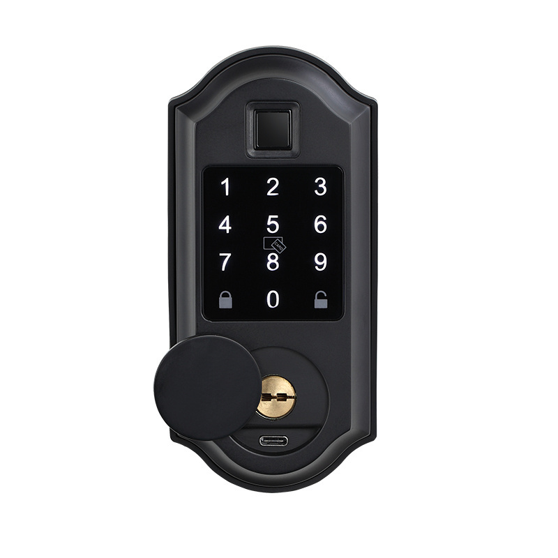 Zinc Alloy Smart code deadbolt with App lock fingerprint and grip door handle lock for the Entrance gate door