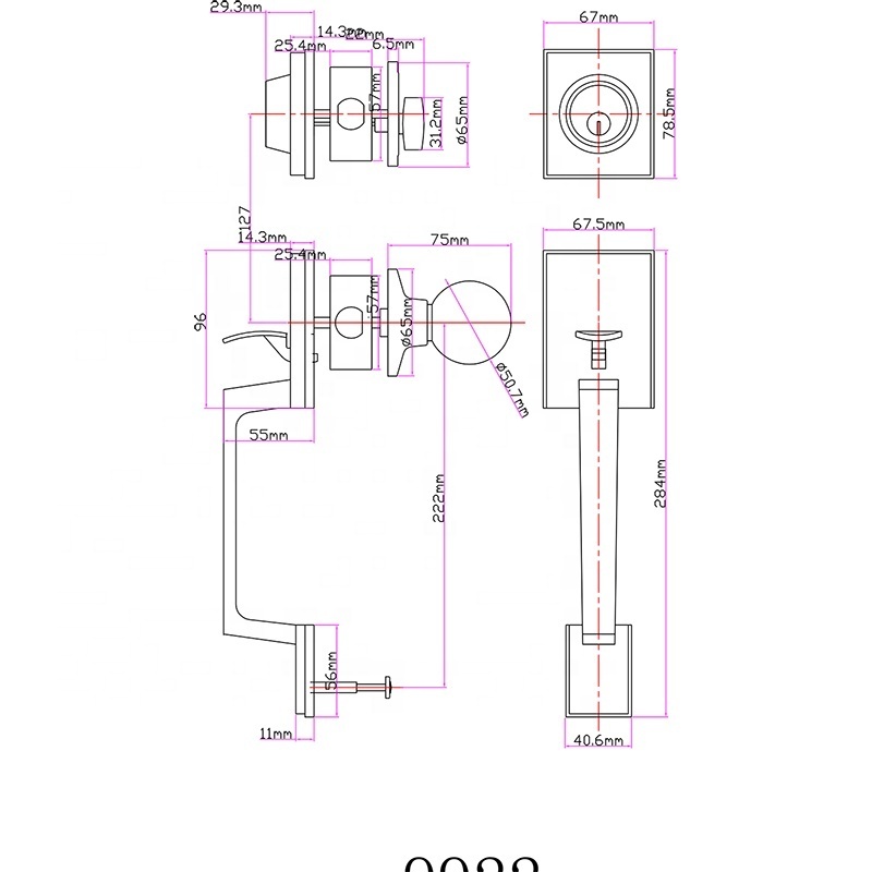 Export High Quality Tubular Heavy Duty Handle and Lever Door Lock Combo Set For Home House Office Apartment Hotel Garage