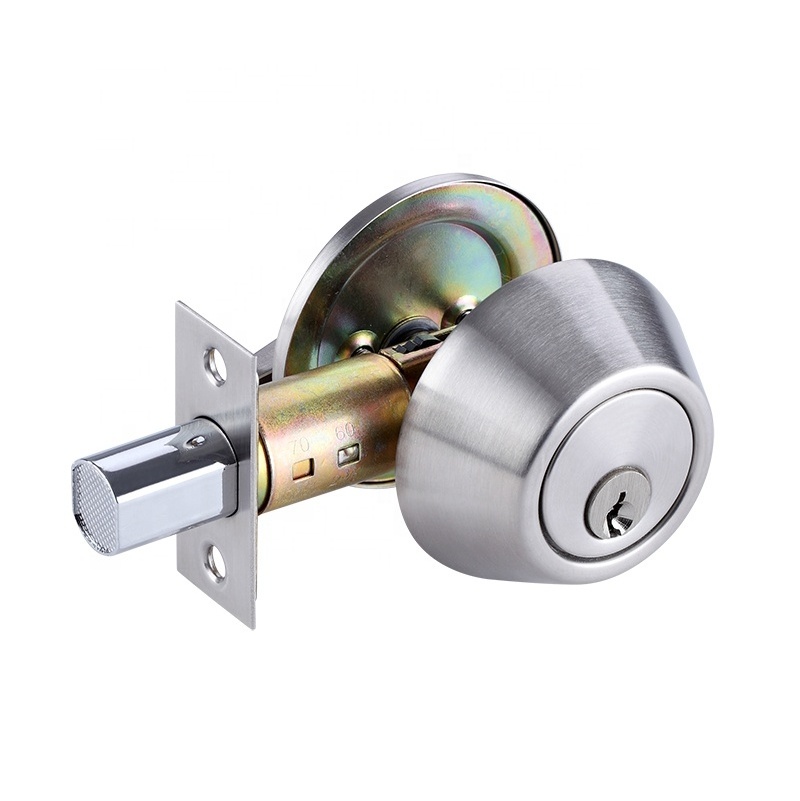 Good price door Dead Bolt Lockset Door Dead Lock Key Deadbolt Cylinder Lock Stainless Steel Single Cylinder Double Deadbolt Lock