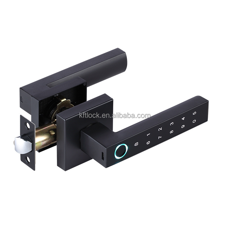 Digital Electric Password Finger-print Smart Lever Door Handle Lock for the bedroom entrance