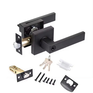 Heavy Duty Privacy Door Handle Interior Lever Lock Square 3 Lever door Handle Bedroom/Bathroom Tubular Lever Door Lock set