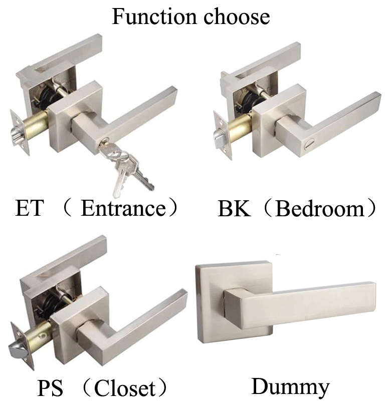 Security Privacy Bedroom Interior Entrance Tubular Door Lock Matte Black Door Handle Lever Lock