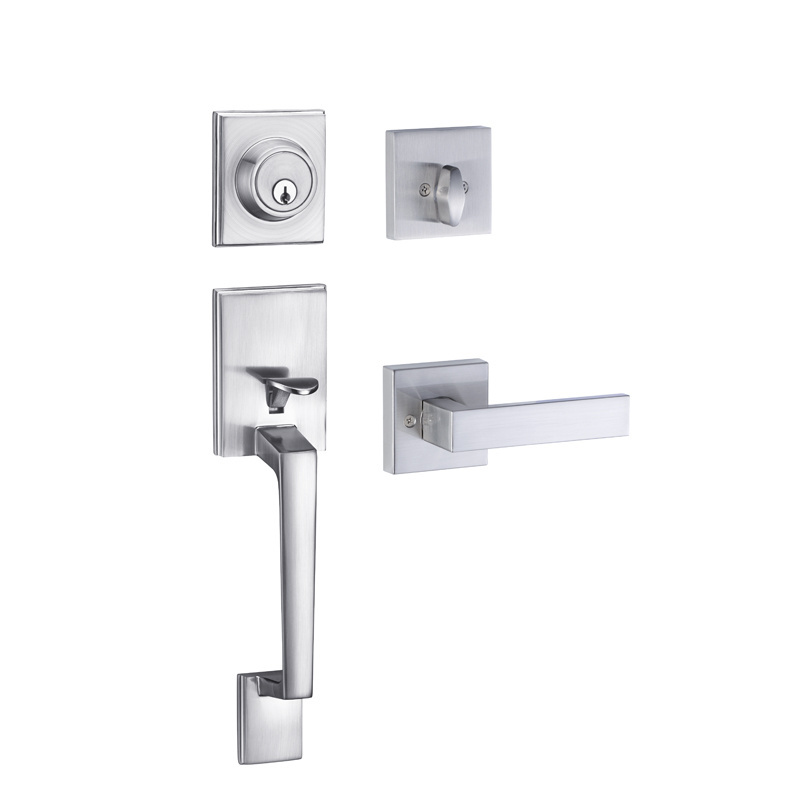 Single Cylinder HandleSet (for Entrance and Front Door) Reversible for Right and Left Handed deadbolt Handle Set