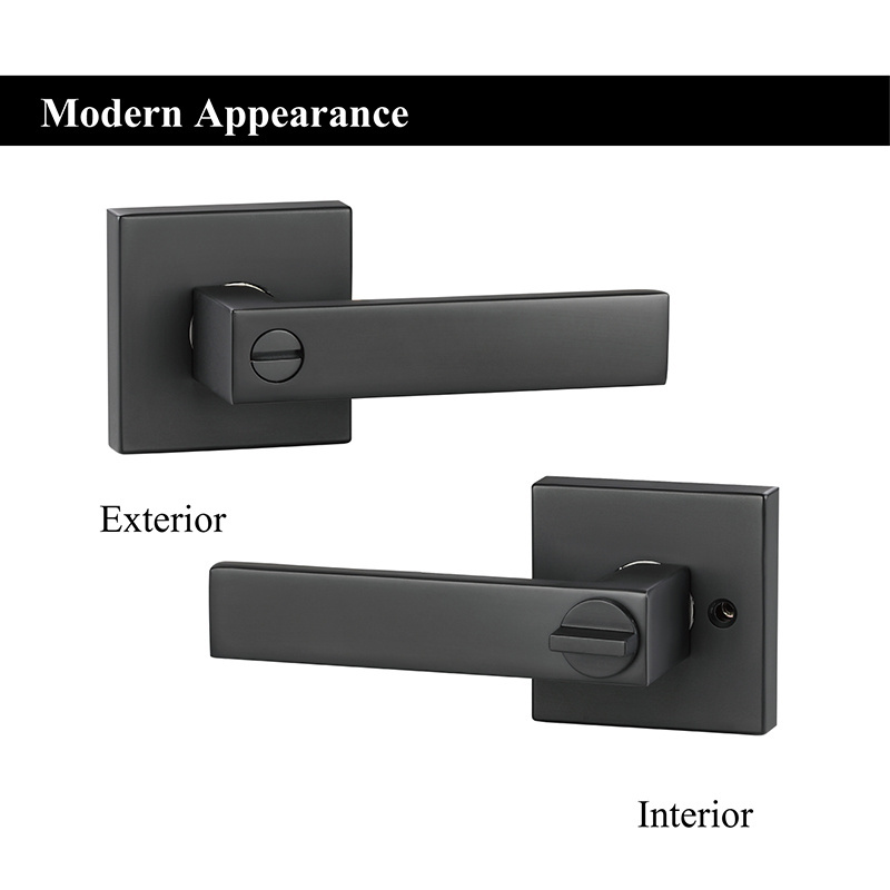 10 Pack Heavy Duty Matte Black Door Handles Square Door Knobs for Bedroom & Bathroom