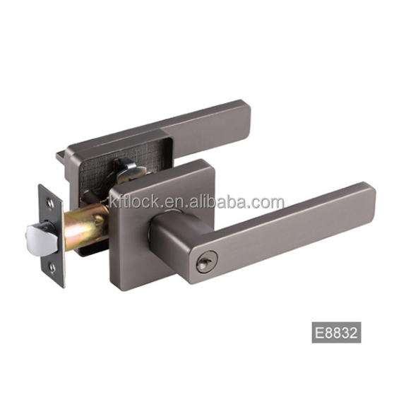 Door Lock Handle Set Black Gold Square 3 Lever Lock Zinc Alloy heavy Duty Tubular Lever Lock