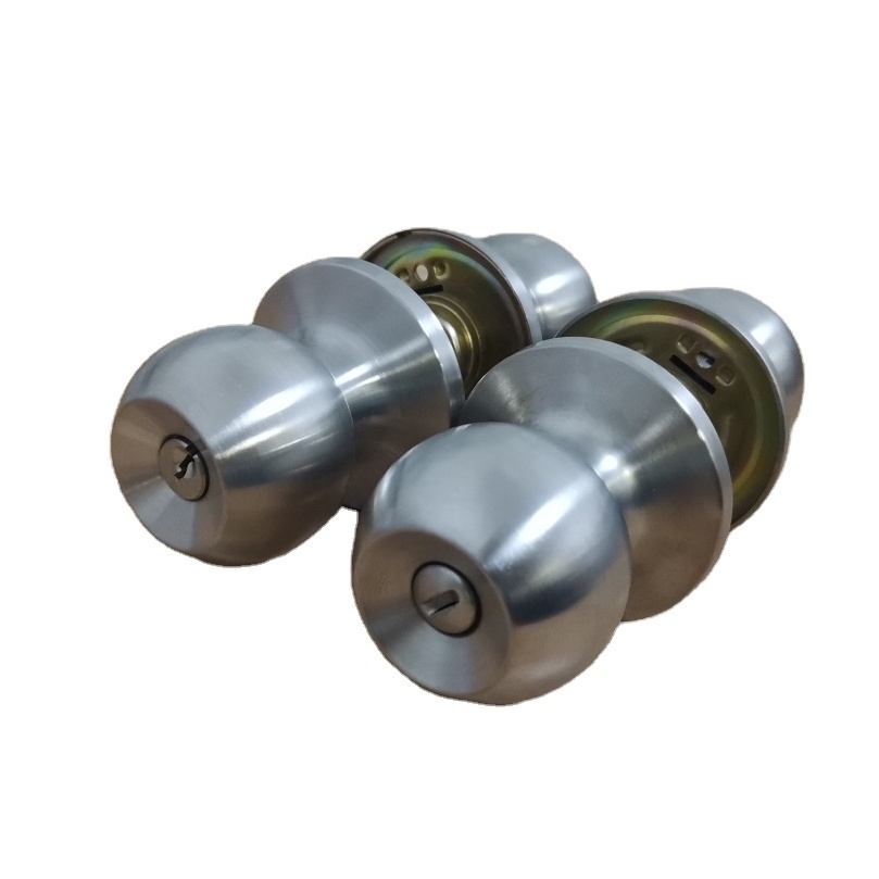 Durable Round Brass Cylinder Stainless Steel Tubular Door Knob Lock Sets