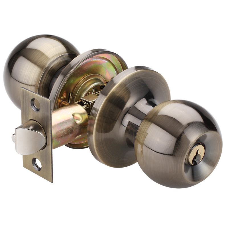 Durable Round Brass Cylinder Stainless Steel Tubular Door Knob Lock Sets