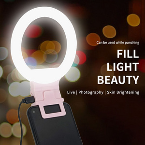 Portable Rechargeable Usb Camera Clip Photography Video Mobile Phone Led Ring Selfie Light