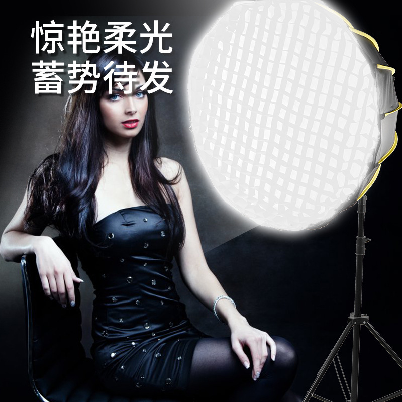 90cm EZ Lock Deep Parabolic Quick Softbox 16 Rods Hexadecagon Deep Parabolic Quick Setup Umbrella Softbox with Bowens Mount