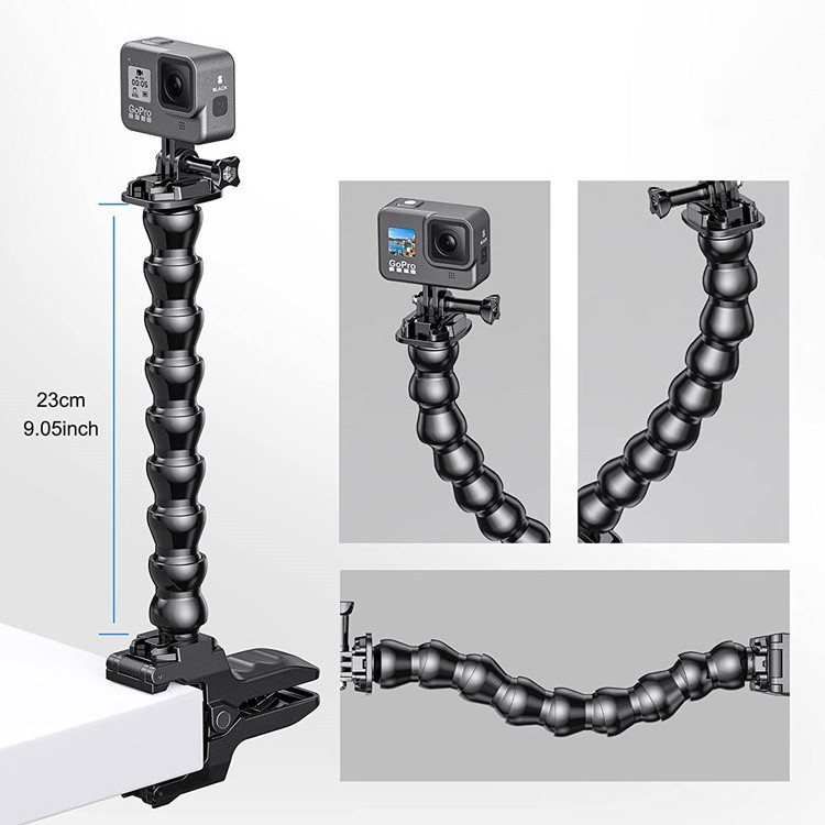 Camera Gooseneck Arm Flex Clamp Arm Stand for Microscope Industrial Camera and Flashlight Mount Adjustable Clip Arm Neck Tripod