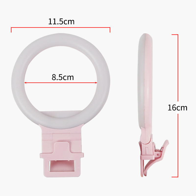 Portable Rechargeable Usb Camera Clip Photography Video Mobile Phone Led Ring Selfie Light