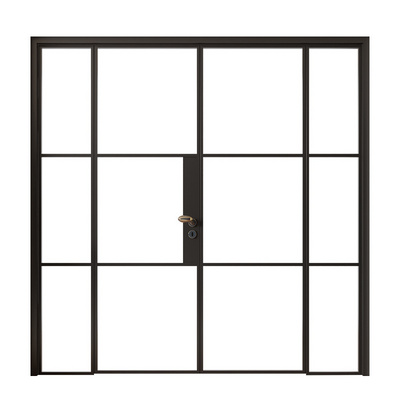 Made in Chin  Metal iron glass and door interior Wrought iron grills steel french door