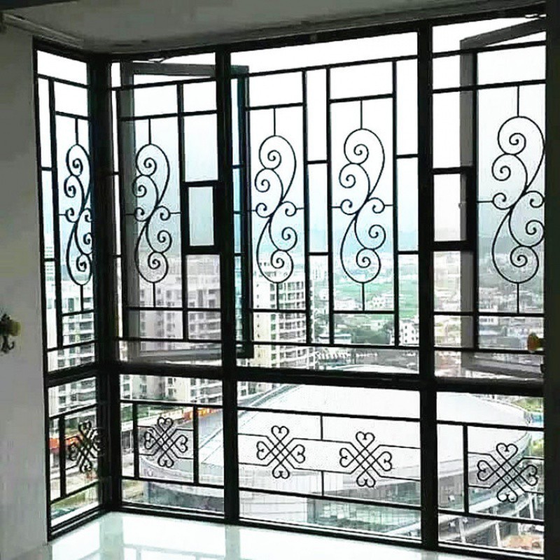 Wrought iron protective window decoration window balcony guardrail Child protection window anti-theft net