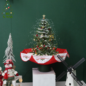 KG Xmas Custom Navidad High Quality 75CM Musical Snowing Lighting Artificial Christmas Tree Snow Blowing Tree With Umbrella Base