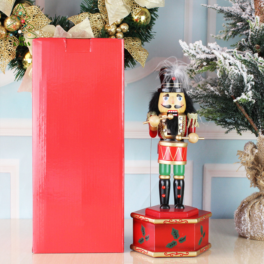 KG Xmas Fast Dispatch Noel Navidad Cascanueces 36cm 14inch Music Painting Christmas Crafts Christmas Soldier Wooden Nutcrackers