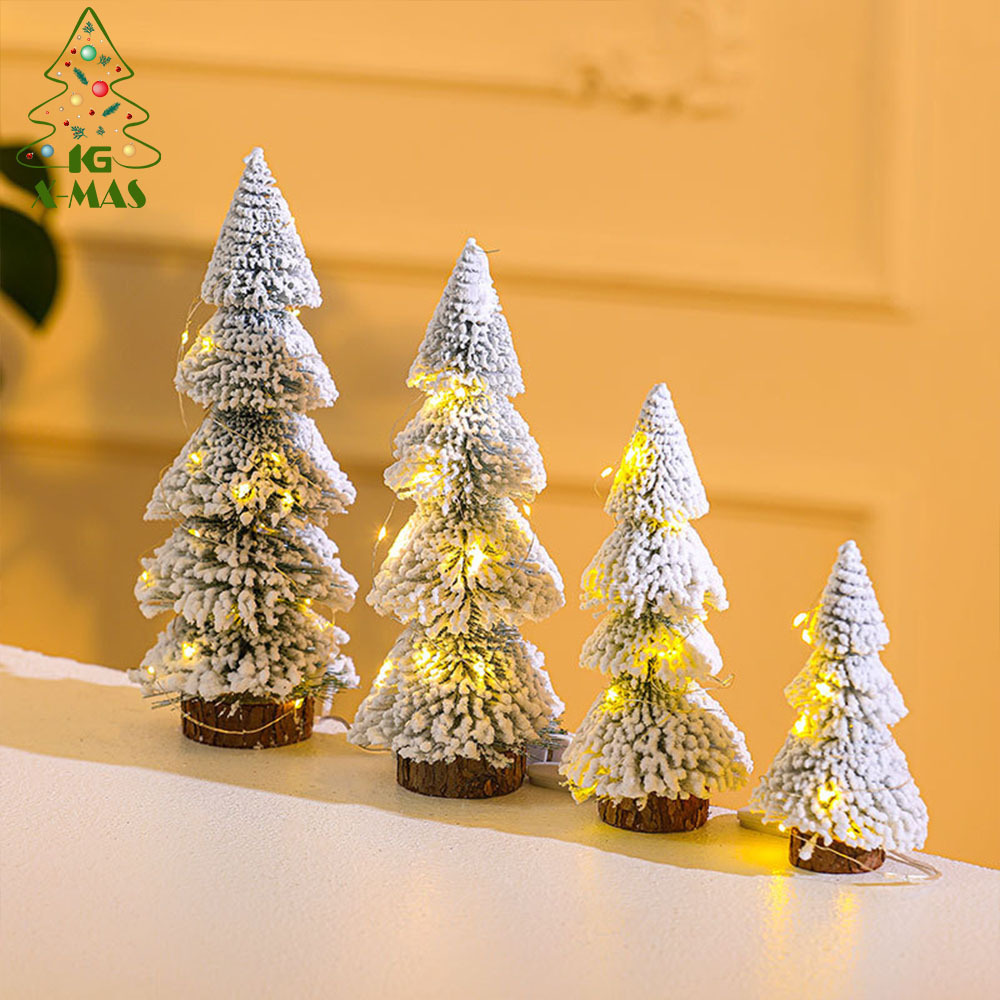 KG Xmas Hot Sale Wholesale Arbol De Navidad Small Flocking Flocked Snowing PE Mini Christmas Tree Artificial Christmas Tree