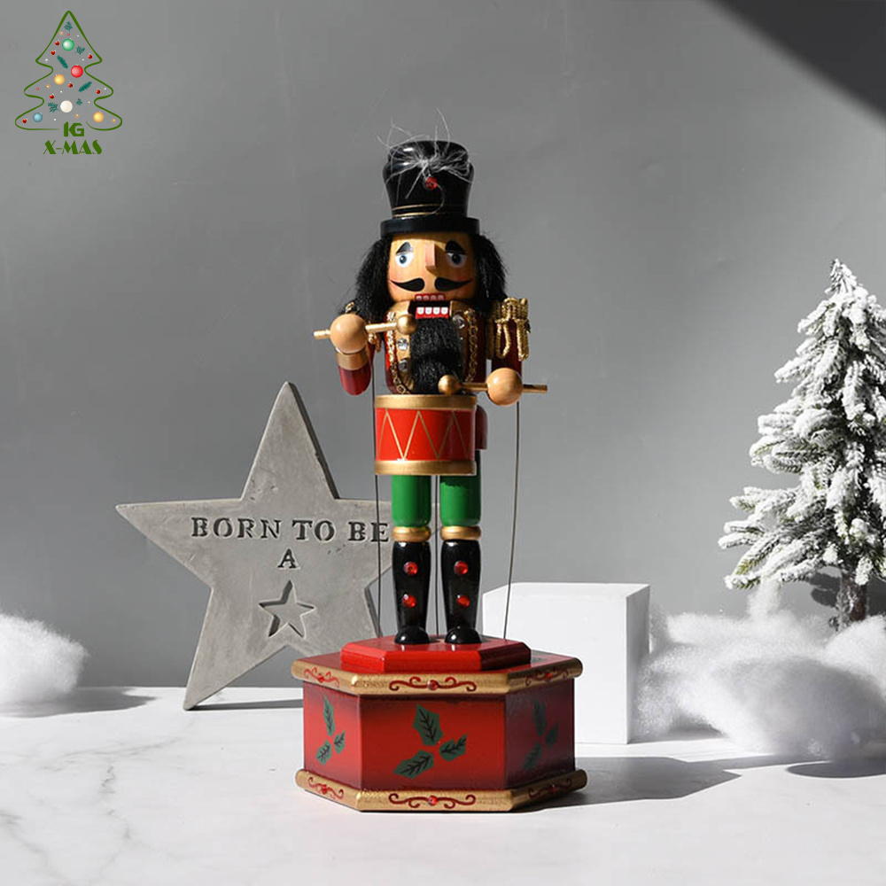 KG Xmas Fast Dispatch Noel Navidad Cascanueces 36cm 14inch Music Painting Christmas Crafts Christmas Soldier Wooden Nutcrackers