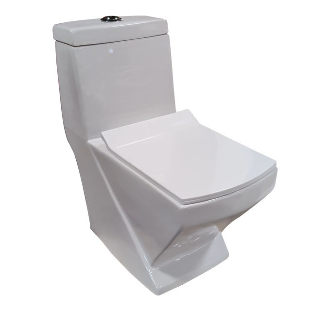 Modern Vega-14 White One Piece Ceramic WC Toilet with Bowl S-Trap Drainage Pattern Bathroom Sanitaryware Bidet Toilet Seat