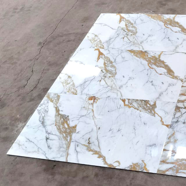 Hot Sale Modern Design 60x60 60x1200 Size Glossy Ceramic Tile Standard White Marble Porcelain for Floor Interior Use Gold Mural