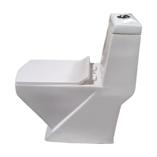 Modern Vega-14 White One Piece Ceramic WC Toilet with Bowl S-Trap Drainage Pattern Bathroom Sanitaryware Bidet Toilet Seat