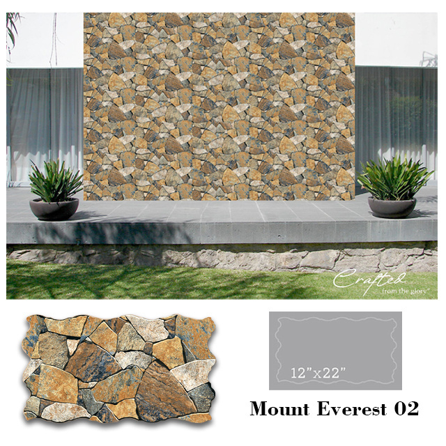 Interlock Elevation Wall Tile 31x56cm Stone Elevation Outdoor Wall Tiles Ceramic High Depth Wall Tiles