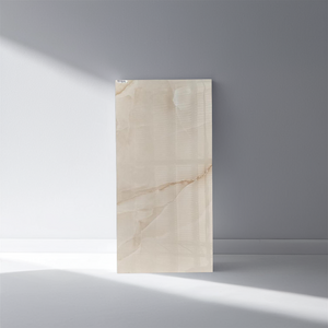 Luxury Decor 600x1200mm High Gloss Porcelain Floor Tiles Polished Aesenia Onyx Beige with Marble Look Texture for Walls