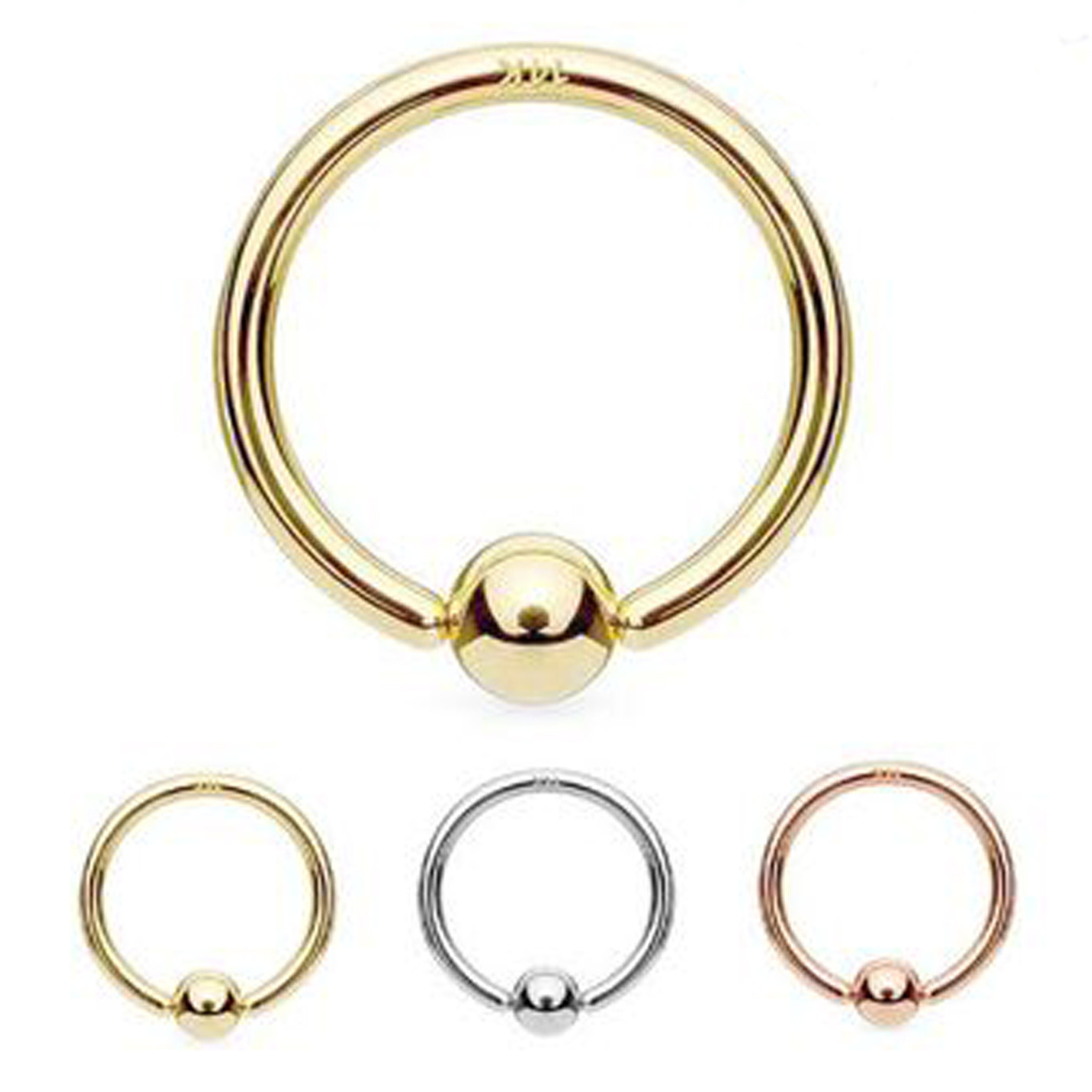 Nipple Ring Piercing Jewelry 14K Gold Hoop Cartilage Nose Eyebrow Lips