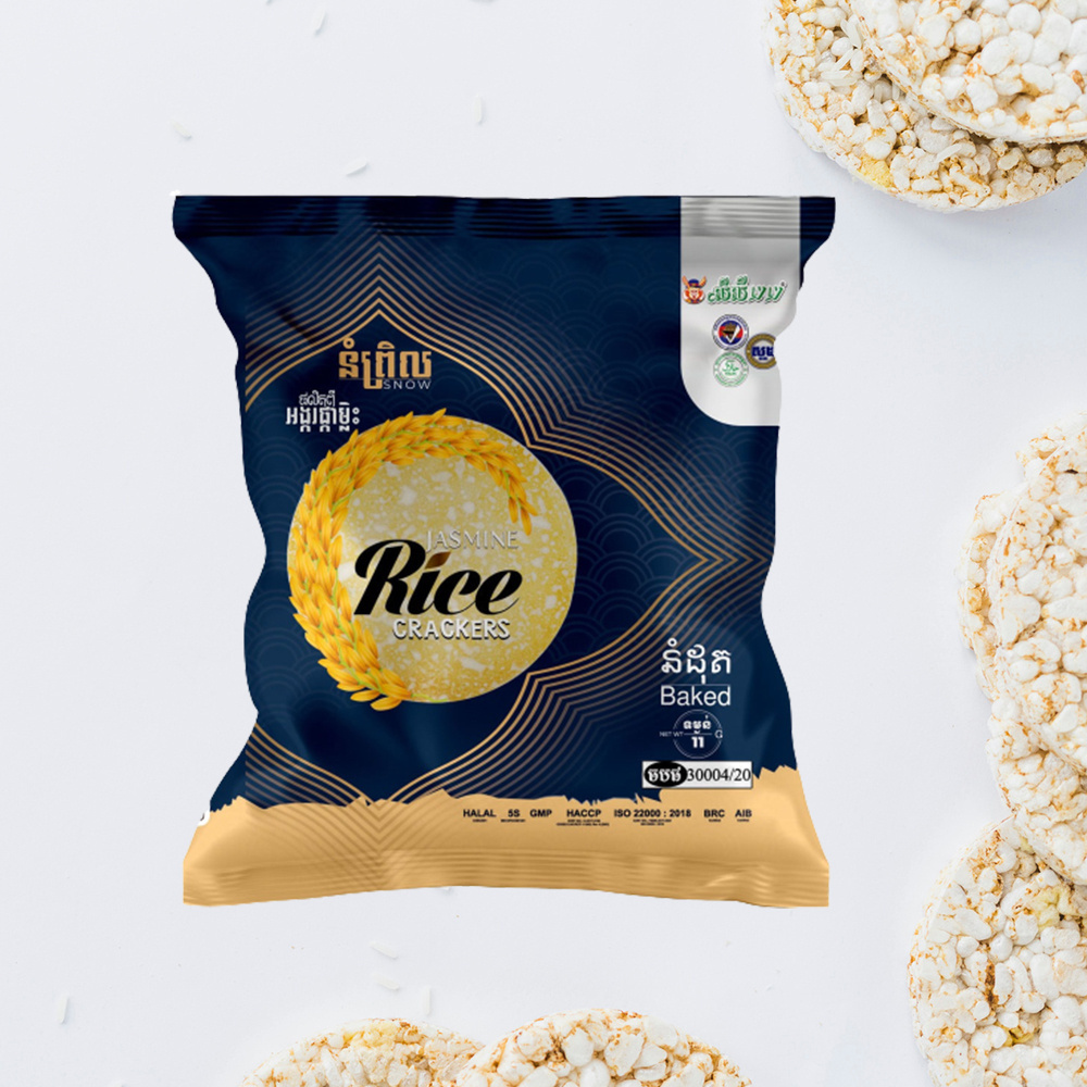 Snow Rice Cracker Cambodian Halal Delicious Popular Snack Food Ready To Export Wholesale Reasonable Cheap Price From Cambodia