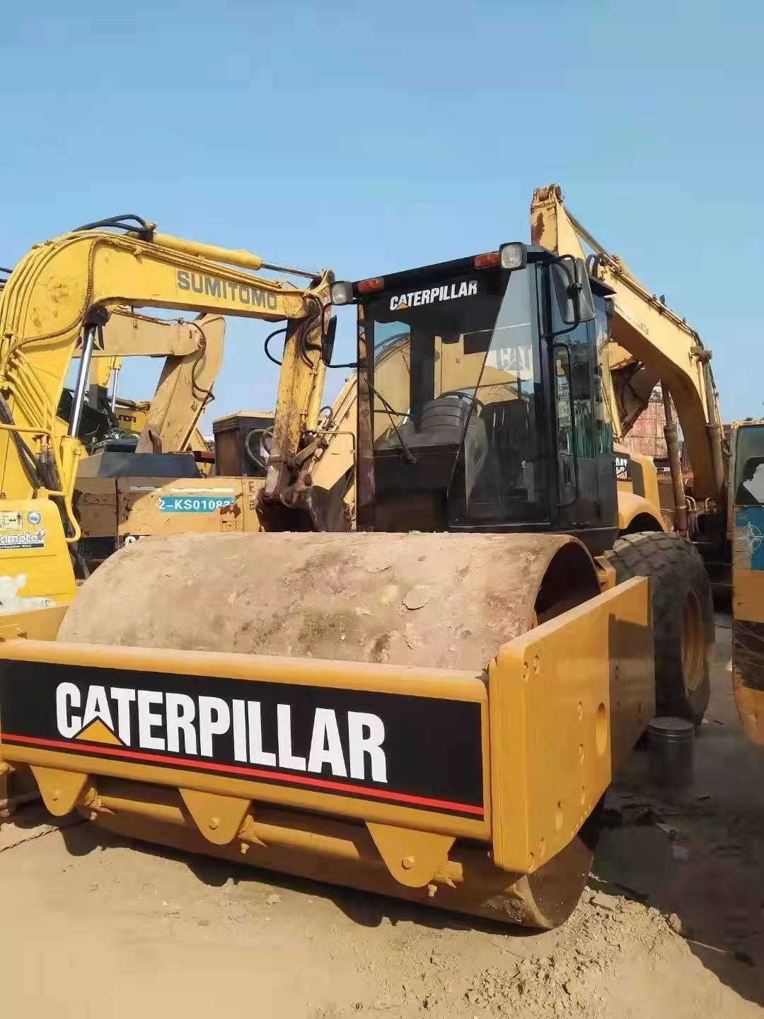 cat CS583d Hydraulic Vibratory Road Roller 10ton 12ton 14ton Single Drum Tire Roller Machine for Sale