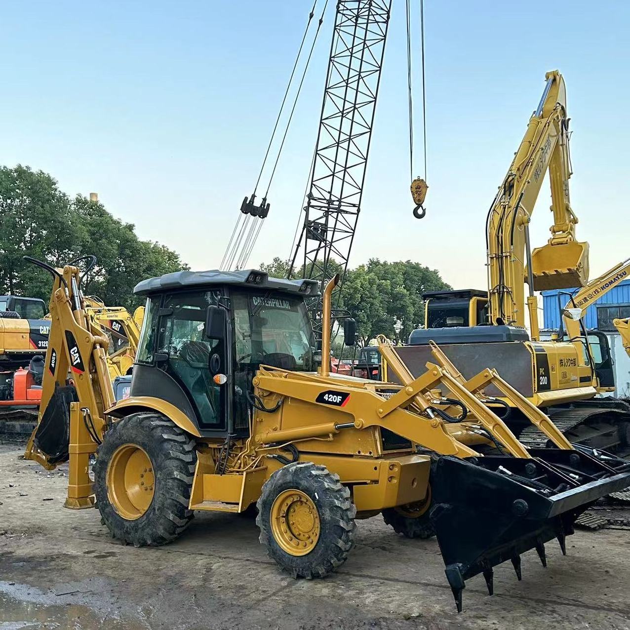 Engineering Machine Used Backhoe Loaders Origin Japan Engine Front Loader End Excavator CAT420F Backhoe Loader for sale