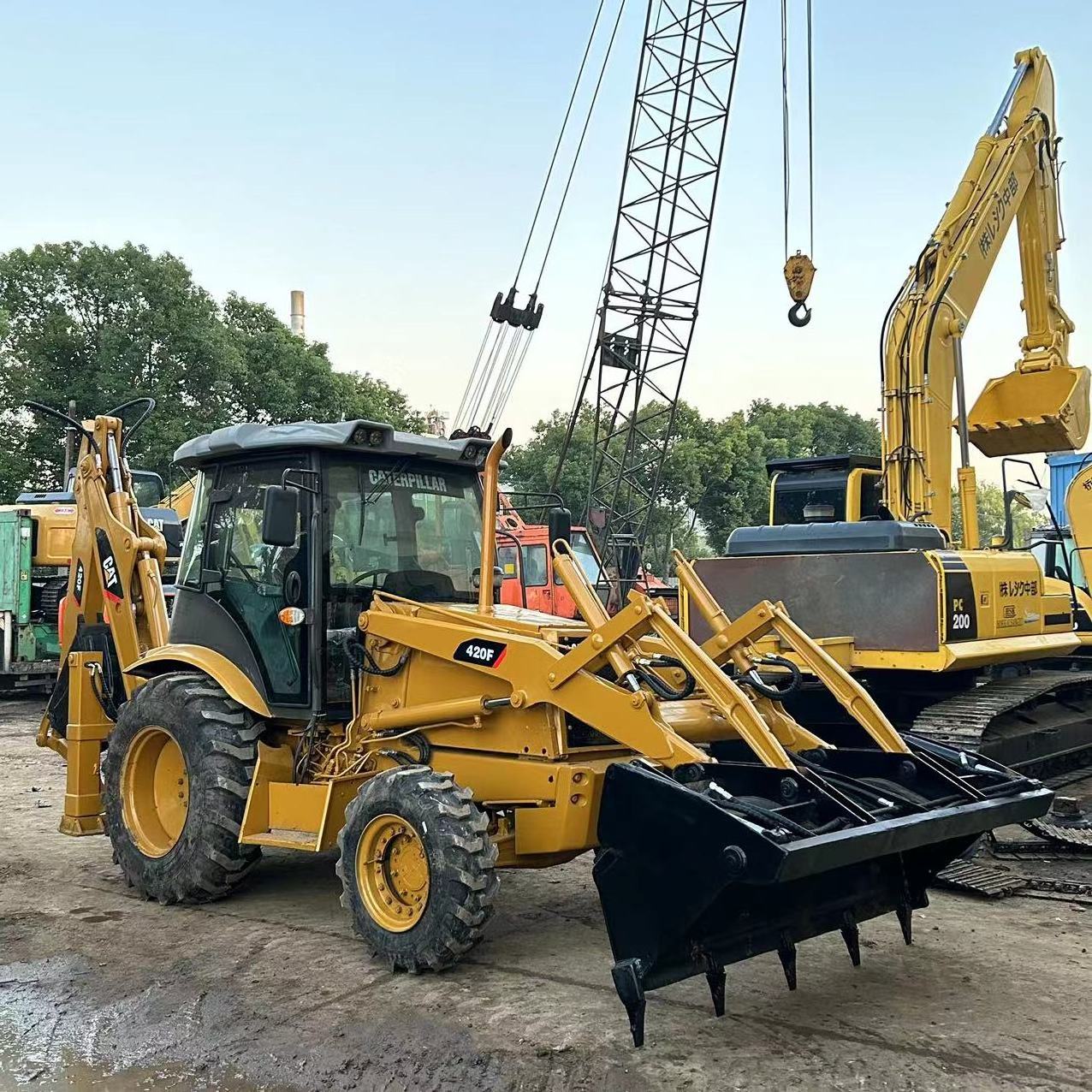 Engineering Machine Used Backhoe Loaders Origin Japan Engine Front Loader End Excavator CAT420F Backhoe Loader for sale